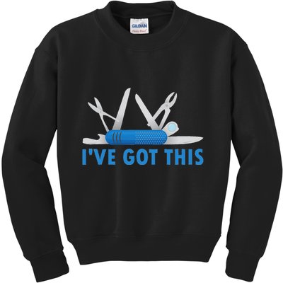Funny Bladesmith Swiss I’Ve Got This Knife Day Kids Sweatshirt
