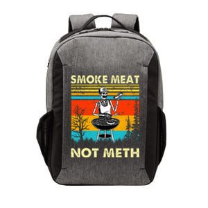 Funny BBQ Skeleton With A Hot Dog Smoke Meat Not Meth Master Vector Backpack