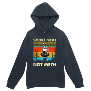 Funny BBQ Skeleton With A Hot Dog Smoke Meat Not Meth Master Urban Pullover Hoodie