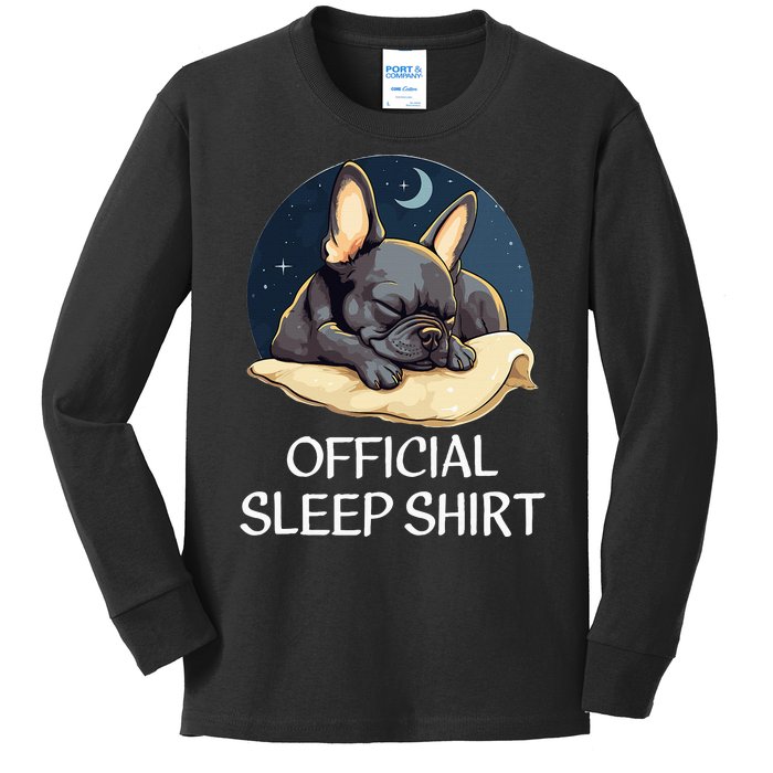 French Bulldog Sleep For Frenchie Lover Kids Long Sleeve Shirt