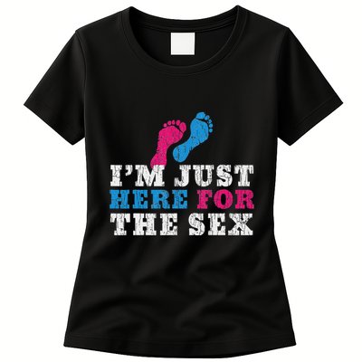 Funny Baby Shower IM Just Here For The Sex Womens T-Shirt