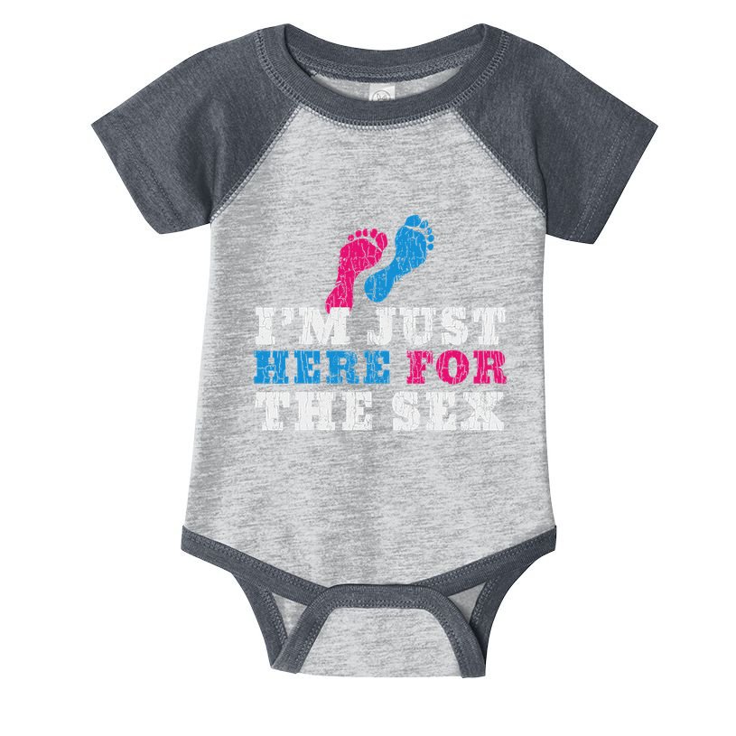 Funny Baby Shower IM Just Here For The Sex Infant Baby Jersey Bodysuit