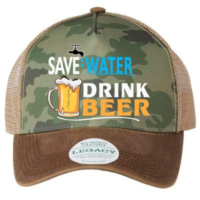 Funny Beer Save Water Drink Beer Gift For Beer Day Legacy Tie Dye Trucker Hat