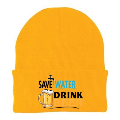 Funny Beer Save Water Drink Beer Gift For Beer Day Knit Cap Winter Beanie