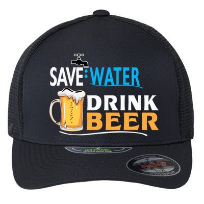 Funny Beer Save Water Drink Beer Gift For Beer Day Flexfit Unipanel Trucker Cap