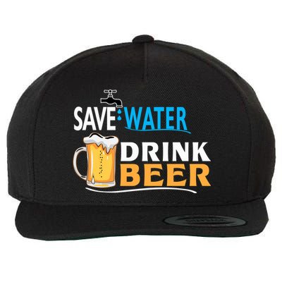 Funny Beer Save Water Drink Beer Gift For Beer Day Wool Snapback Cap