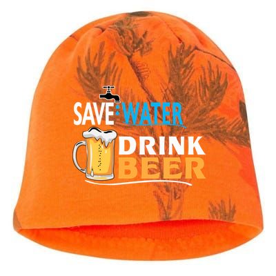 Funny Beer Save Water Drink Beer Gift For Beer Day Kati - Camo Knit Beanie