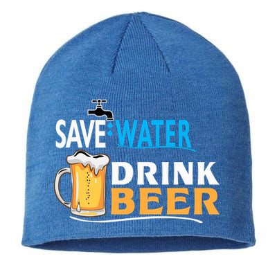 Funny Beer Save Water Drink Beer Gift For Beer Day Sustainable Beanie