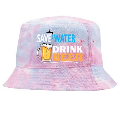 Funny Beer Save Water Drink Beer Gift For Beer Day Tie-Dyed Bucket Hat