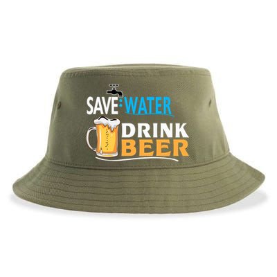 Funny Beer Save Water Drink Beer Gift For Beer Day Sustainable Bucket Hat