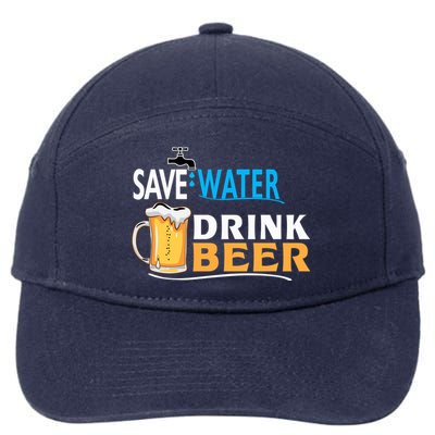 Funny Beer Save Water Drink Beer Gift For Beer Day 7-Panel Snapback Hat