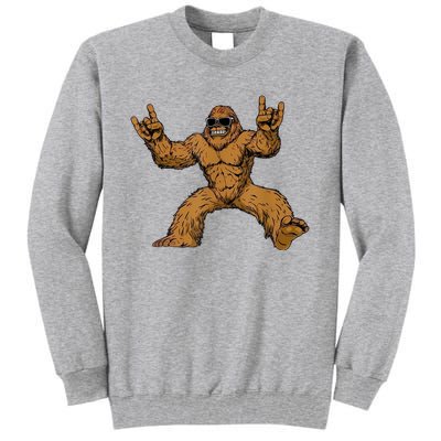 Funny Bigfoot Sasquatch Graphic Rock On Tall Sweatshirt