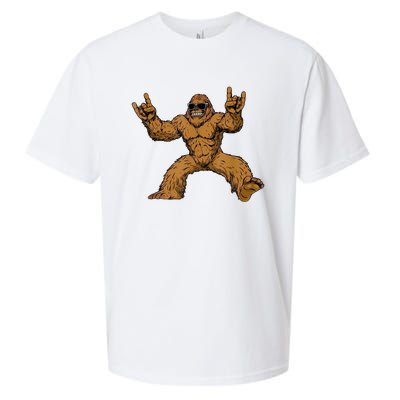 Funny Bigfoot Sasquatch Graphic Rock On Sueded Cloud Jersey T-Shirt