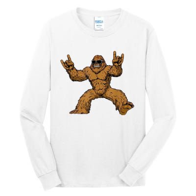 Funny Bigfoot Sasquatch Graphic Rock On Tall Long Sleeve T-Shirt