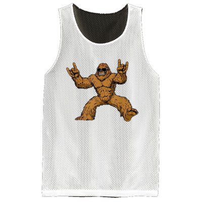 Funny Bigfoot Sasquatch Graphic Rock On Mesh Reversible Basketball Jersey Tank