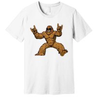 Funny Bigfoot Sasquatch Graphic Rock On Premium T-Shirt