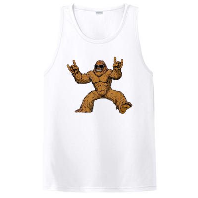 Funny Bigfoot Sasquatch Graphic Rock On PosiCharge Competitor Tank