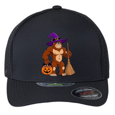 Funny Bigfoot Sasquatch Witch Halloween Costume Flexfit Unipanel Trucker Cap