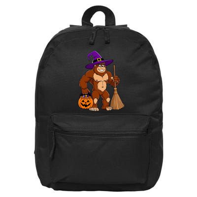 Funny Bigfoot Sasquatch Witch Halloween Costume 16 in Basic Backpack