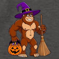 Funny Bigfoot Sasquatch Witch Halloween Costume Vector Backpack