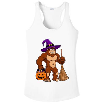 Funny Bigfoot Sasquatch Witch Halloween Costume Ladies PosiCharge Competitor Racerback Tank