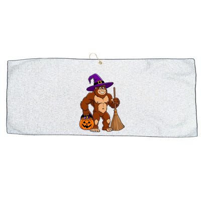 Funny Bigfoot Sasquatch Witch Halloween Costume Large Microfiber Waffle Golf Towel
