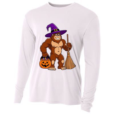 Funny Bigfoot Sasquatch Witch Halloween Costume Cooling Performance Long Sleeve Crew