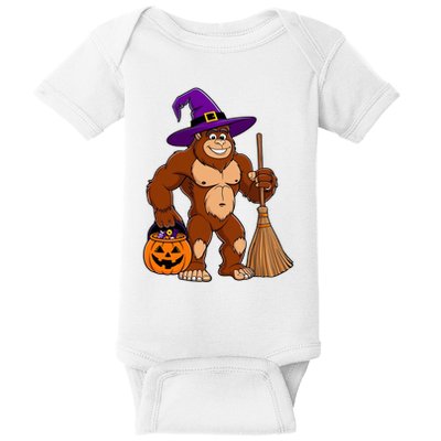 Funny Bigfoot Sasquatch Witch Halloween Costume Baby Bodysuit