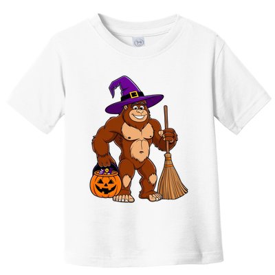 Funny Bigfoot Sasquatch Witch Halloween Costume Toddler T-Shirt