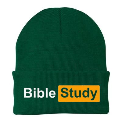 Funny Bible Study Hub Logo Sarcastic Adult Humor Knit Cap Winter Beanie