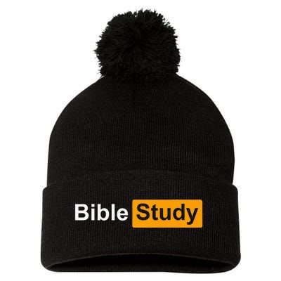 Funny Bible Study Hub Logo Sarcastic Adult Humor Pom Pom 12in Knit Beanie