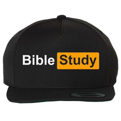 Funny Bible Study Hub Logo Sarcastic Adult Humor Wool Snapback Cap