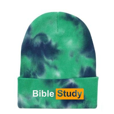 Funny Bible Study Hub Logo Sarcastic Adult Humor Tie Dye 12in Knit Beanie