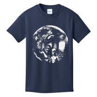 Funny Bigfoot Sasquatch Alien Loch Ness Full Moon Selfie Kids T-Shirt