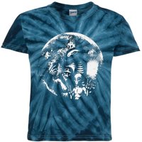 Funny Bigfoot Sasquatch Alien Loch Ness Full Moon Selfie Kids Tie-Dye T-Shirt