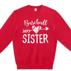 Funny Baseball Sister quote Sister cool Baseball Sister Premium Crewneck Sweatshirt