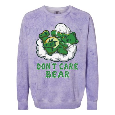 Funny Bear Smoking Weed Cannabis Marijuana 420 Stoner Gift Colorblast Crewneck Sweatshirt