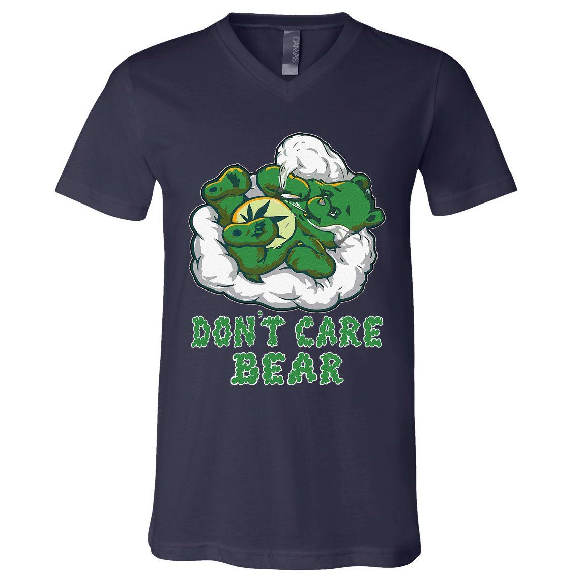 Funny Bear Smoking Weed Cannabis Marijuana 420 Stoner Gift V-Neck T-Shirt