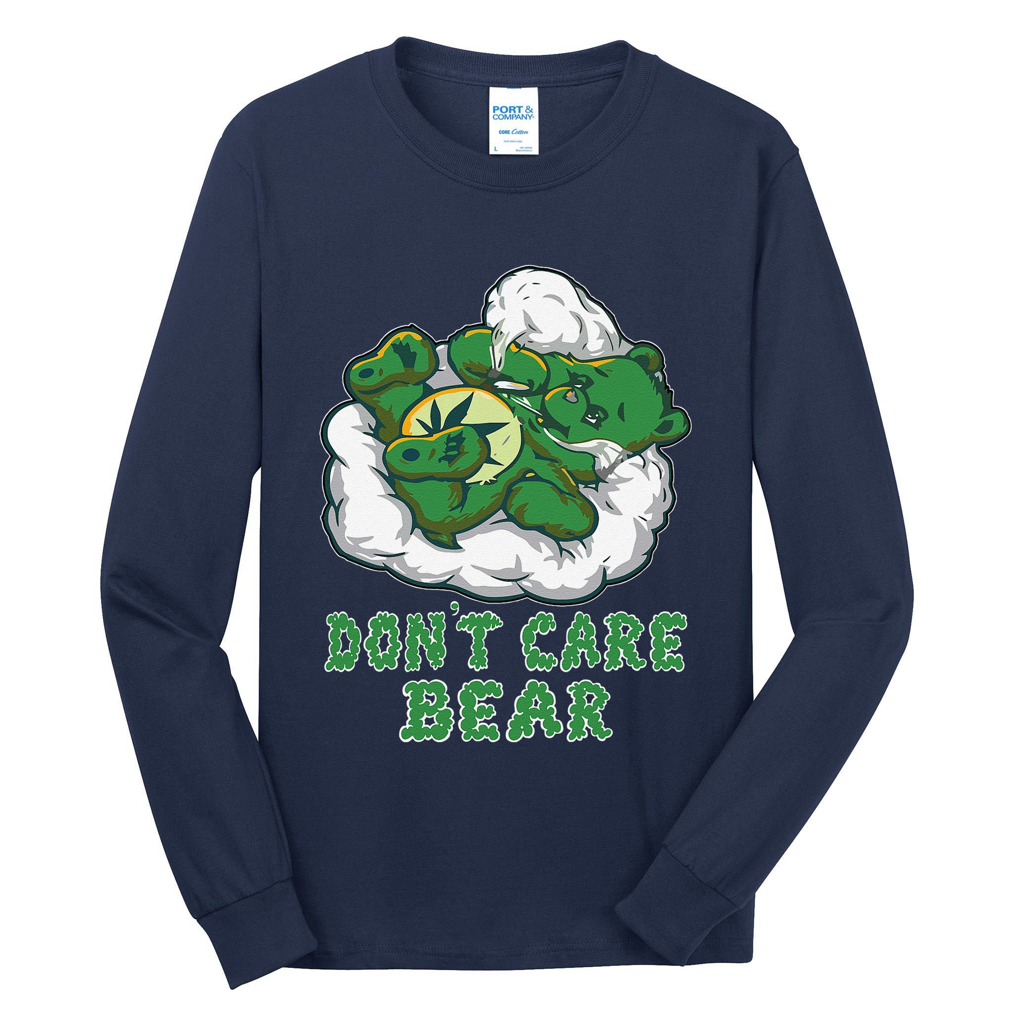 Funny Bear Smoking Weed Cannabis Marijuana 420 Stoner Gift Tall Long Sleeve T-Shirt