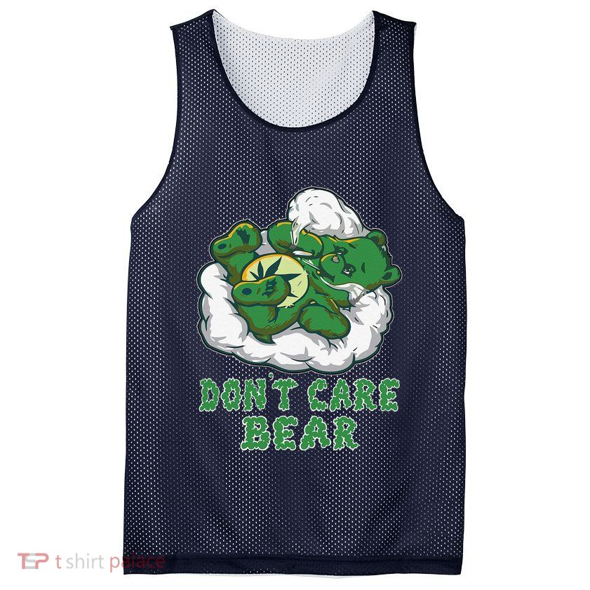 Funny Bear Smoking Weed Cannabis Marijuana 420 Stoner Gift Mesh Reversible Basketball Jersey Tank