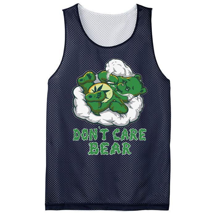 Funny Bear Smoking Weed Cannabis Marijuana 420 Stoner Gift Mesh Reversible Basketball Jersey Tank