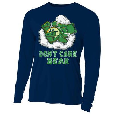 Funny Bear Smoking Weed Cannabis Marijuana 420 Stoner Gift Cooling Performance Long Sleeve Crew