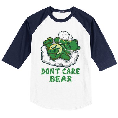 Funny Bear Smoking Weed Cannabis Marijuana 420 Stoner Gift Baseball Sleeve Shirt