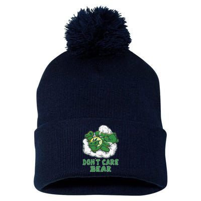 Funny Bear Smoking Weed Cannabis Marijuana 420 Stoner Gift Pom Pom 12in Knit Beanie