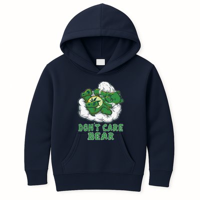 Funny Bear Smoking Weed Cannabis Marijuana 420 Stoner Gift Kids Hoodie