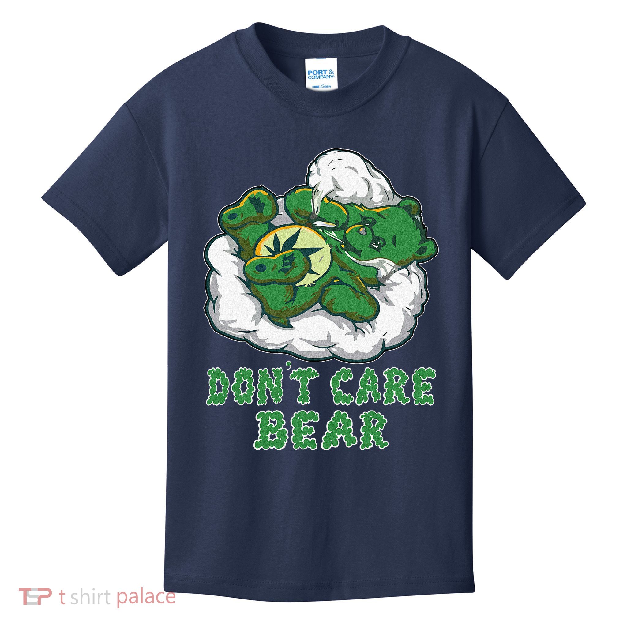 Funny Bear Smoking Weed Cannabis Marijuana 420 Stoner Gift Kids T-Shirt