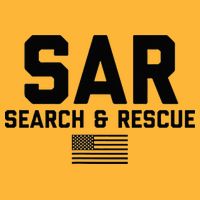 FRONT & BACK Search And Rescue American Flag SAR Team Pom Pom 12in Knit Beanie