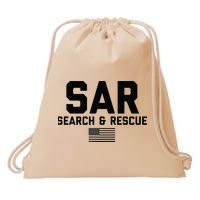 FRONT & BACK Search And Rescue American Flag SAR Team Drawstring Bag