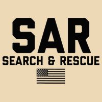 FRONT & BACK Search And Rescue American Flag SAR Team Drawstring Bag