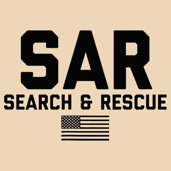 FRONT & BACK Search And Rescue American Flag SAR Team Drawstring Bag